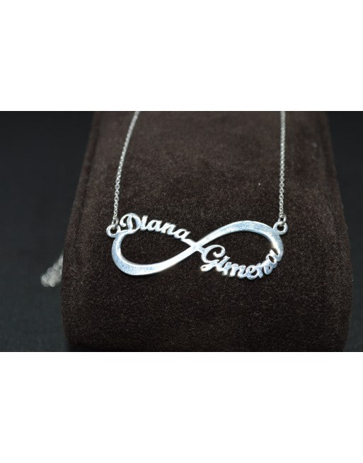 Collar  - gargantilla infinito con 2 nombres