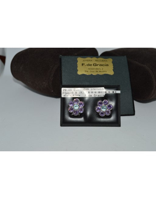 Pendientes flor amatistas