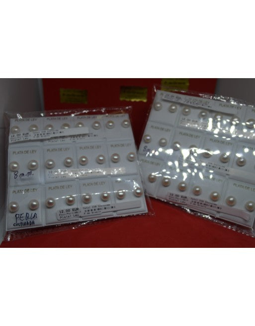 Pendiente Perla cultivada en Plata de 1ª Ley