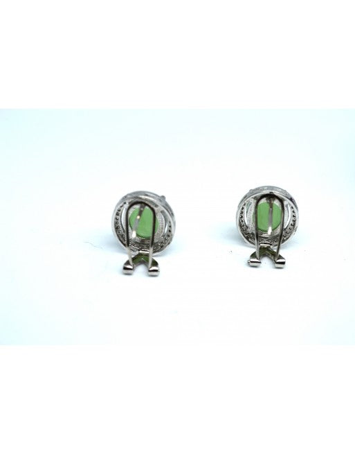 Pendientes de plata con circonita y piedra sintética