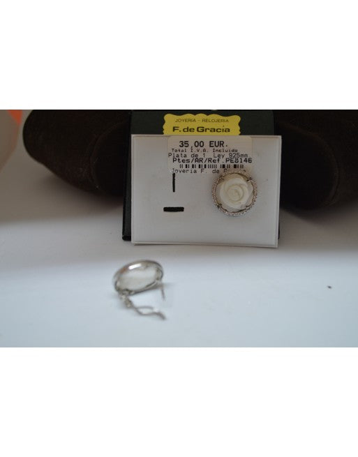 Pendientes nacar plata