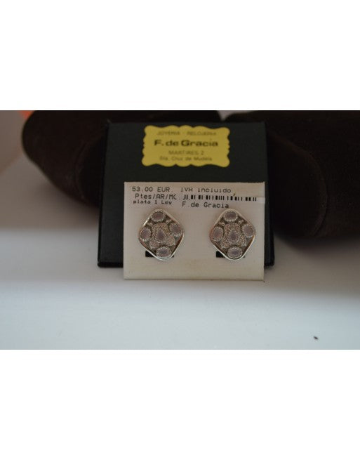 Pendientes plata piedra color