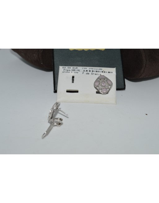 Pendientes plata piedra color