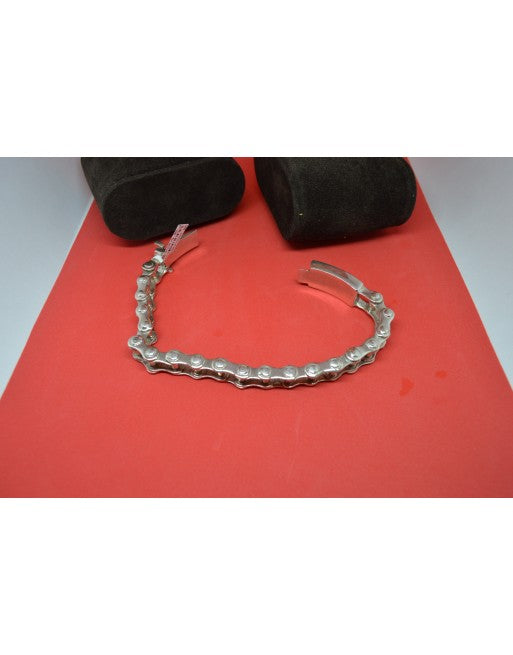 Pulsera tipo cadena transmisión moto de Plata de 1ª Ley