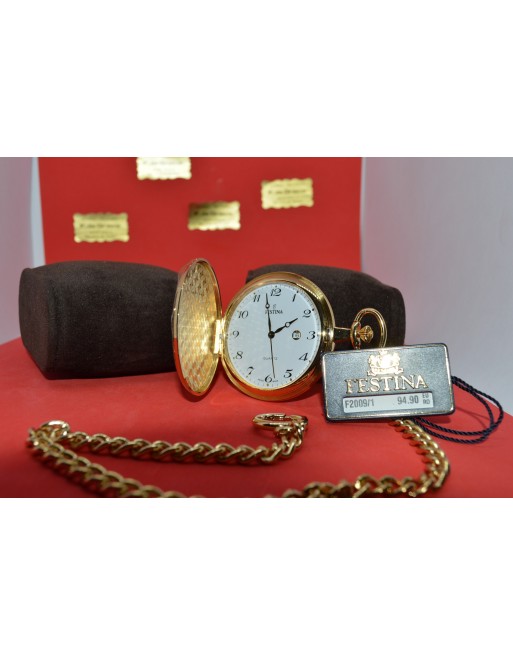 Reloj lotus de bolsillo chapado-calendario